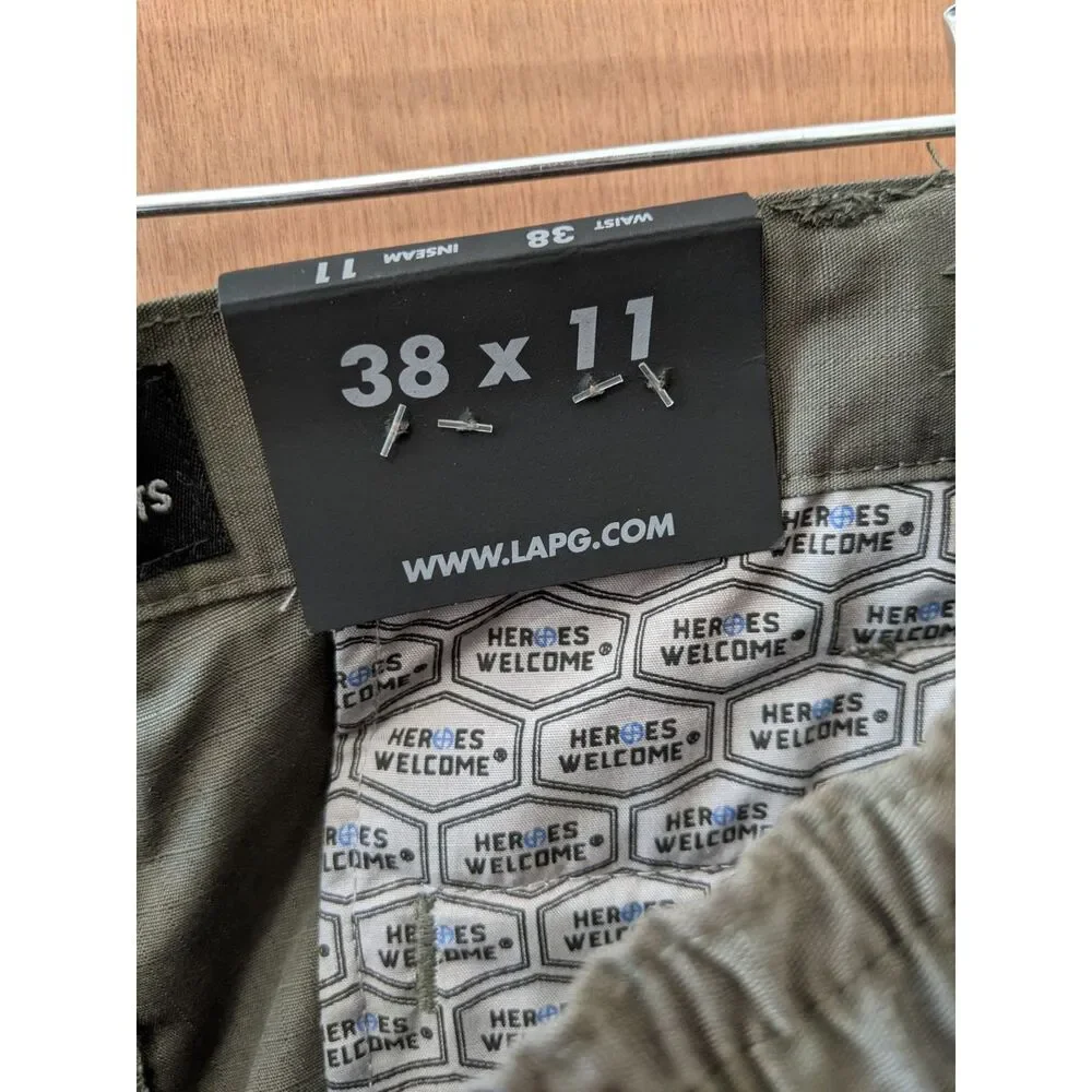 NWT LA Police Gear LAPG Cargo Shorts Mens Operator Tactical Cargo Green Sz 38x11